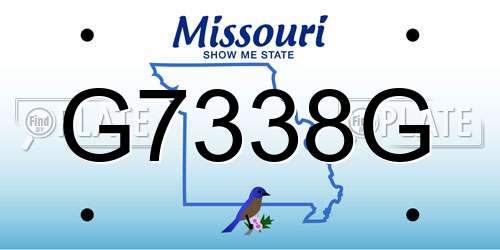 G7338G Missouri License Plate