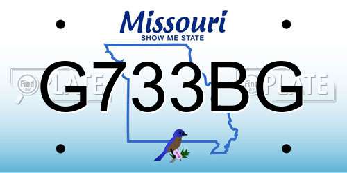 G733BG Missouri License Plate