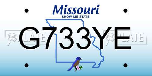 G733YE Missouri License Plate