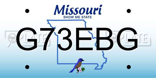 G73EBG Missouri License Plate