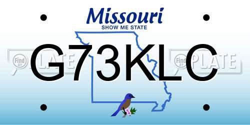 G73KLC Missouri License Plate