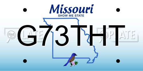 G73THT Missouri License Plate