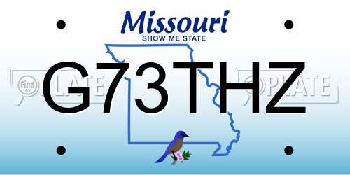 G73THZ Missouri License Plate