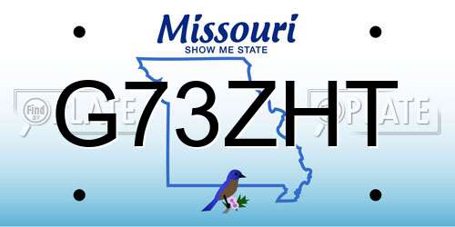 G73ZHT Missouri License Plate