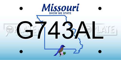 G743AL Missouri License Plate