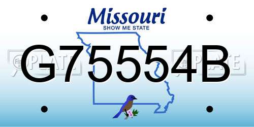 G75554B Missouri License Plate