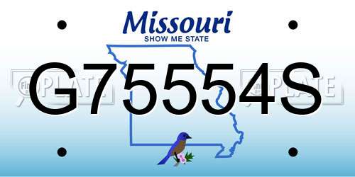 G75554S Missouri License Plate