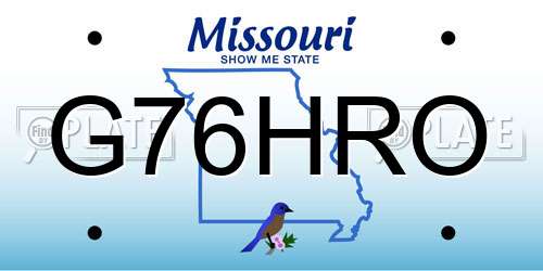 G76HRO Missouri License Plate