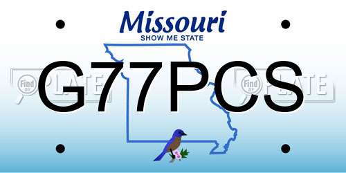 G77PCS Missouri License Plate