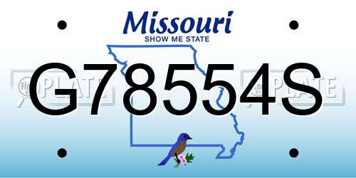 G78554S Missouri License Plate