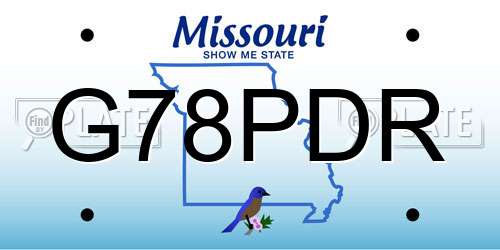 G78PDR Missouri License Plate