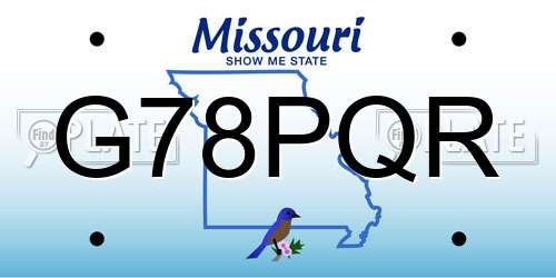 G78PQR Missouri License Plate