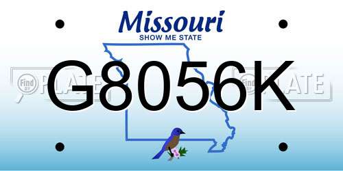 G8056K Missouri License Plate