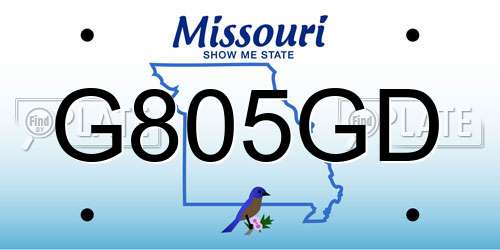 G805GD Missouri License Plate