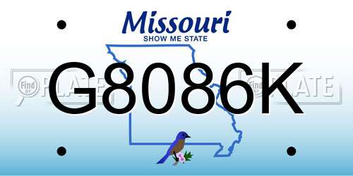 G8086K Missouri License Plate