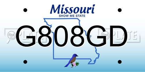 G808GD Missouri License Plate