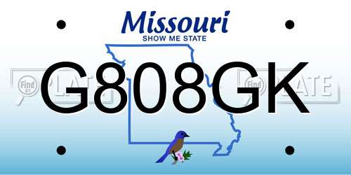G808GK Missouri License Plate