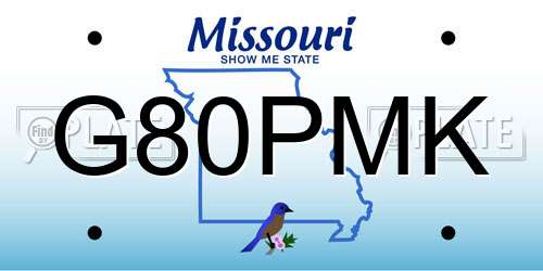 G80PMK Missouri License Plate