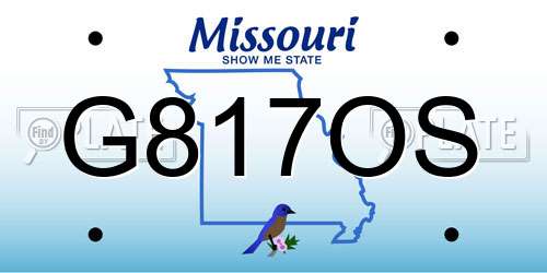 G817OS Missouri License Plate