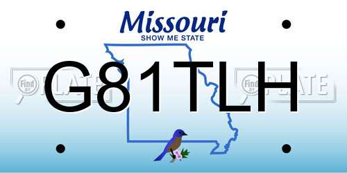 G81TLH Missouri License Plate