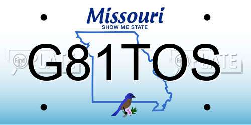 G81TOS Missouri License Plate