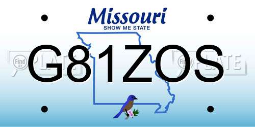 G81ZOS Missouri License Plate