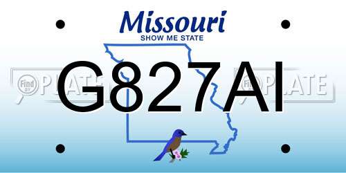 G827AI Missouri License Plate