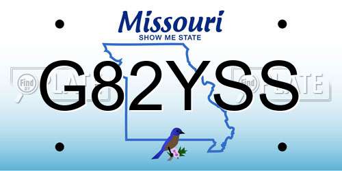 G82YSS Missouri License Plate