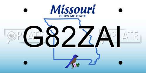 G82ZAI Missouri License Plate
