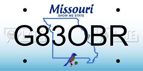 G83OBR Missouri License Plate