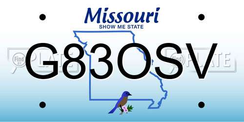G83OSV Missouri License Plate