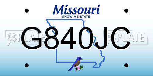 G840JC Missouri License Plate