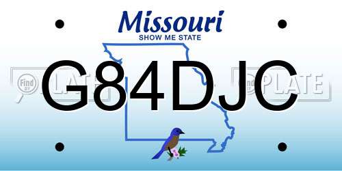 G84DJC Missouri License Plate