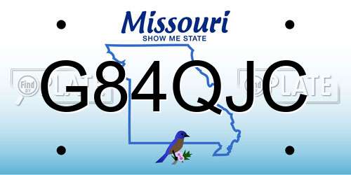 G84QJC Missouri License Plate