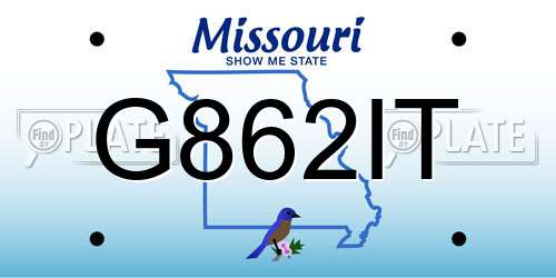 G862IT Missouri License Plate