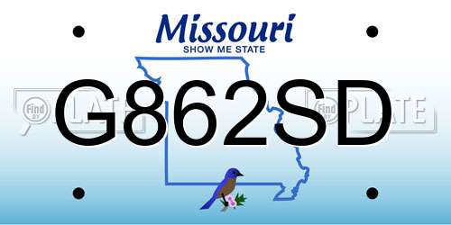 G862SD Missouri License Plate