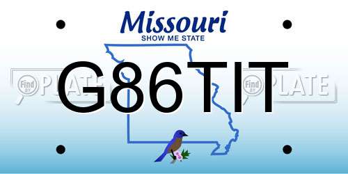 G86TIT Missouri License Plate