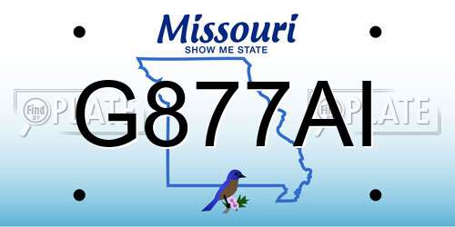 G877AI Missouri License Plate