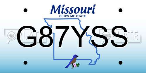 G87YSS Missouri License Plate