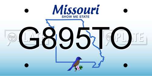 G895TO Missouri License Plate