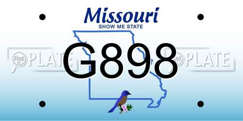 G898 Missouri License Plate