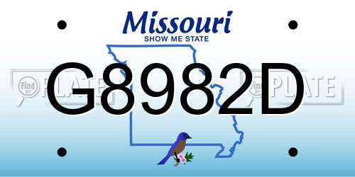 G8982D Missouri License Plate