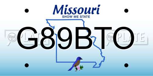 G89BTO Missouri License Plate
