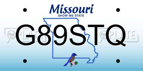 G89STQ Missouri License Plate