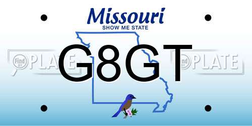 G8GT Missouri License Plate