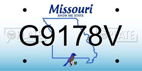 G9178V Missouri License Plate