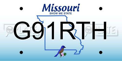 G91RTH Missouri License Plate