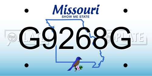 G9268G Missouri License Plate