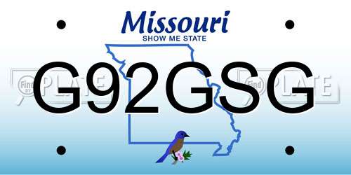 G92GSG Missouri License Plate