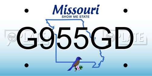 G955GD Missouri License Plate